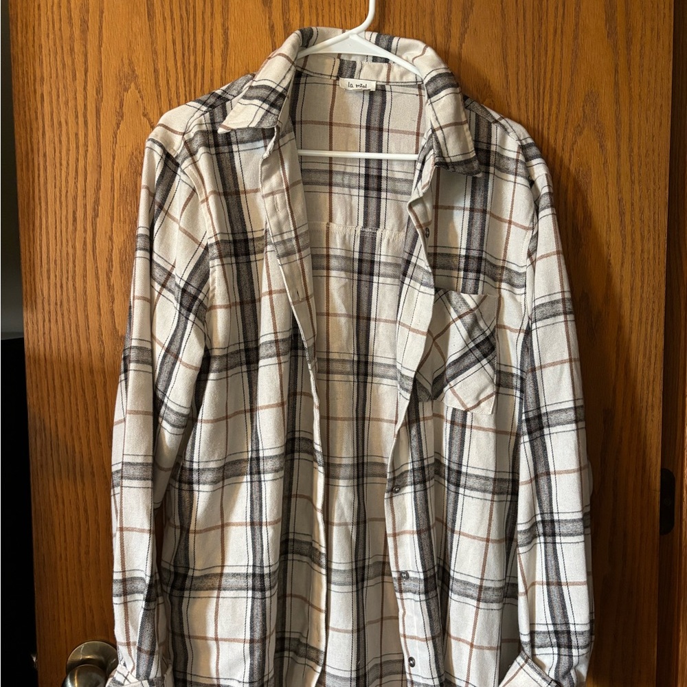 Plaid Button-Up Shirt